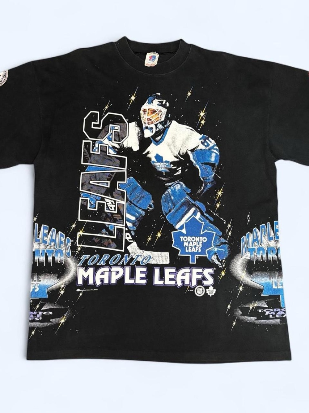 Vintage 1994 Toronto Maple Leafs Goalie Bulletin Athletic AOP Single Stitch Tee